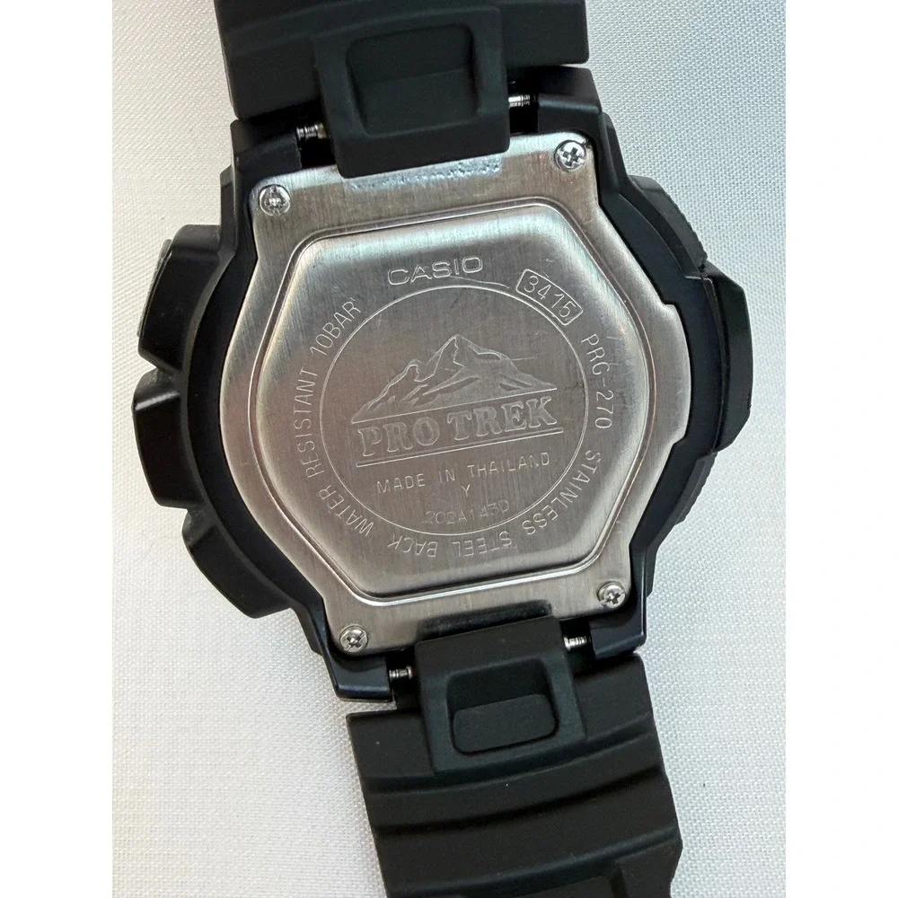 Casio Pro Trek PRG-270-1 Tough Solar Triple Sensor Black Digital Watch 3415